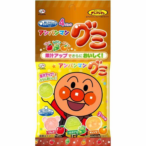 アンパンマン グミ 4連 りんご 白ぶどう オレンジ アンパンマン型グミ 緑茶ポリフェノール お菓子